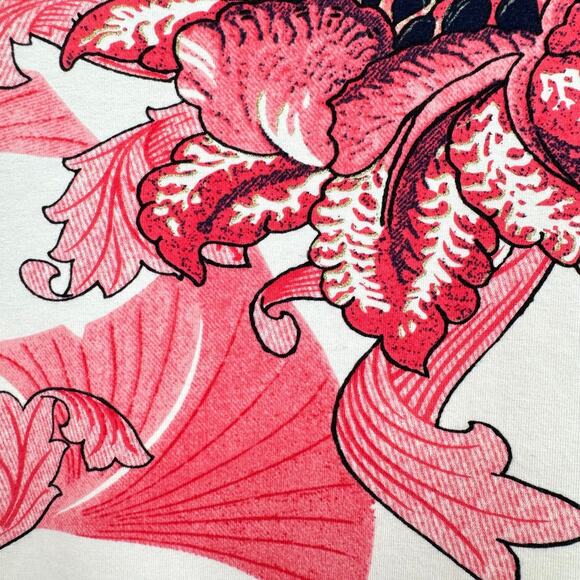 Carlisle NWT Pink Floral Gold Metallic Embellished Square Neck Slim Fit Top - Picture 8 of 11